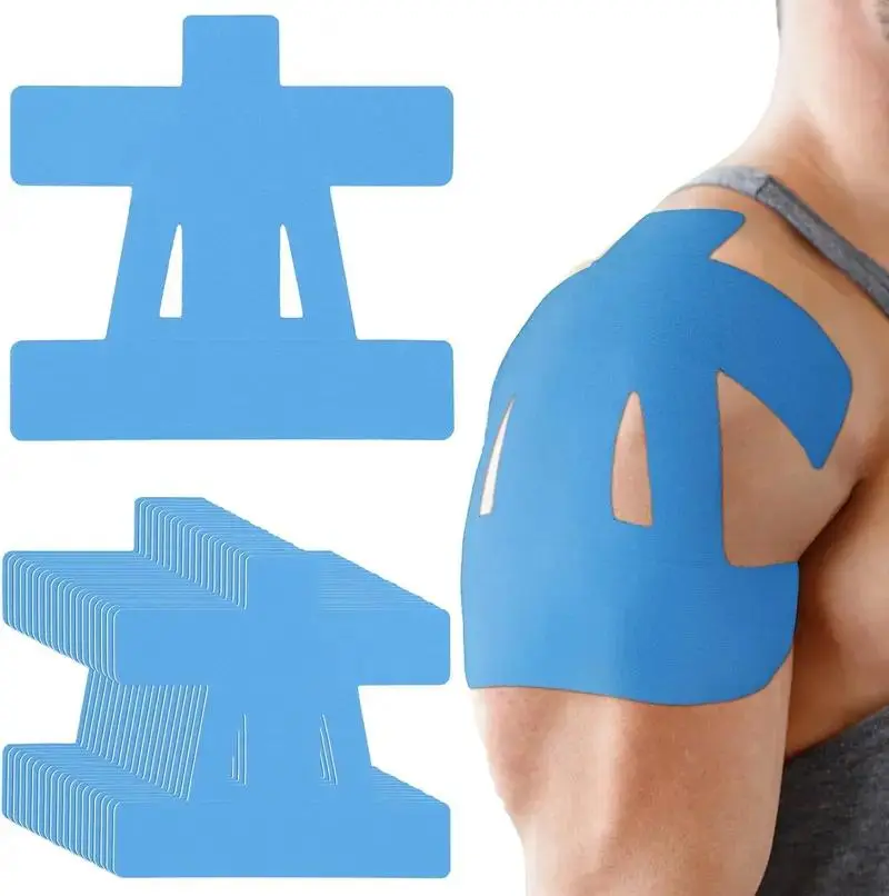 Pre Cut Kinesiology Tape, 10-Pack Waterproof Elastic Tape for Muscle Pain Relief, Ideal for Shoulder, Knee, Running Sports & Outdoor Activities