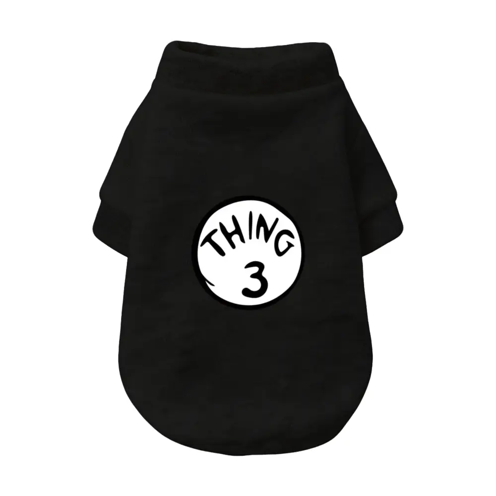 Thing 3 Pattern Pet Dog T Shirts Casual Soft Cotton Puppy Outfits Small Medium Dogs Daily Costume