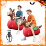 QPAU Large Reindeer Bouncy Hopper for Kids Ages 5+, Inflatable Ride-On Jumping Toy with Manual Hand Pump, 250 lbs Capacity, Indoor & Outdoor Play, Christmas Gift, Halloween Gifts giftideas