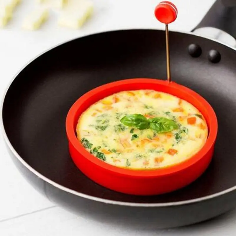 Silicone Egg Ring, Heat Resistant, 1 Count Round Egg Ring with Handle, Egg Shaper for Frying, Egg Rings for Frying Eggs, Kitchen Utensils & Gadgets, Egg Cooking Accessories, Kitchenware