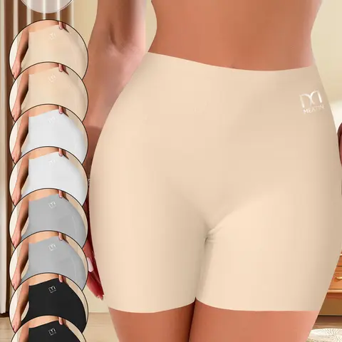 QUASTI 8PCS Women's High Stretch Safety Pants, High Waisted Comfortable Flat Angle Pants, Women Body Slim Abdominal Underwear, Soft And Skin Friendly Suitable For Womenswear Birthday Gifts For Women
