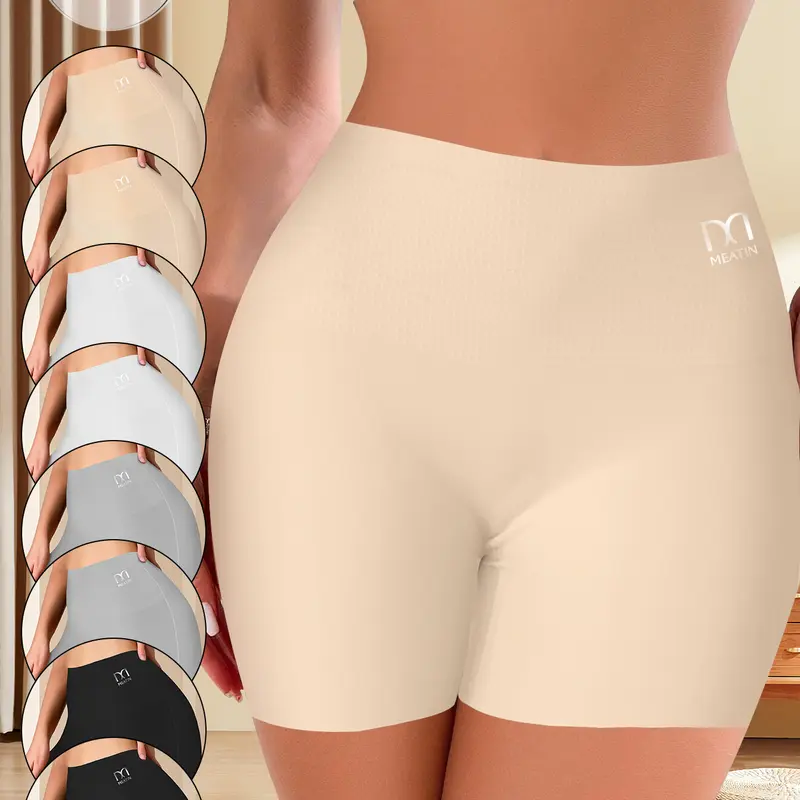 QUASTI 8PCS Women's High Stretch Safety Pants, High Waisted Comfortable Flat Angle Pants, Women Body Slim Abdominal Underwear, Soft And Skin Friendly Suitable For Womenswear Birthday Gifts For Women