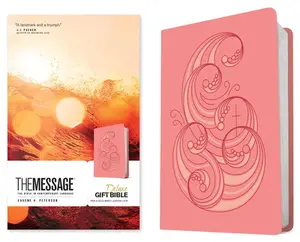 The Message Deluxe Gift Bible (Leather-Look, Pink and Gold Waves): The Bible in Contemporary Language -- Eugene H. Peterson, Leather / Fine Binding