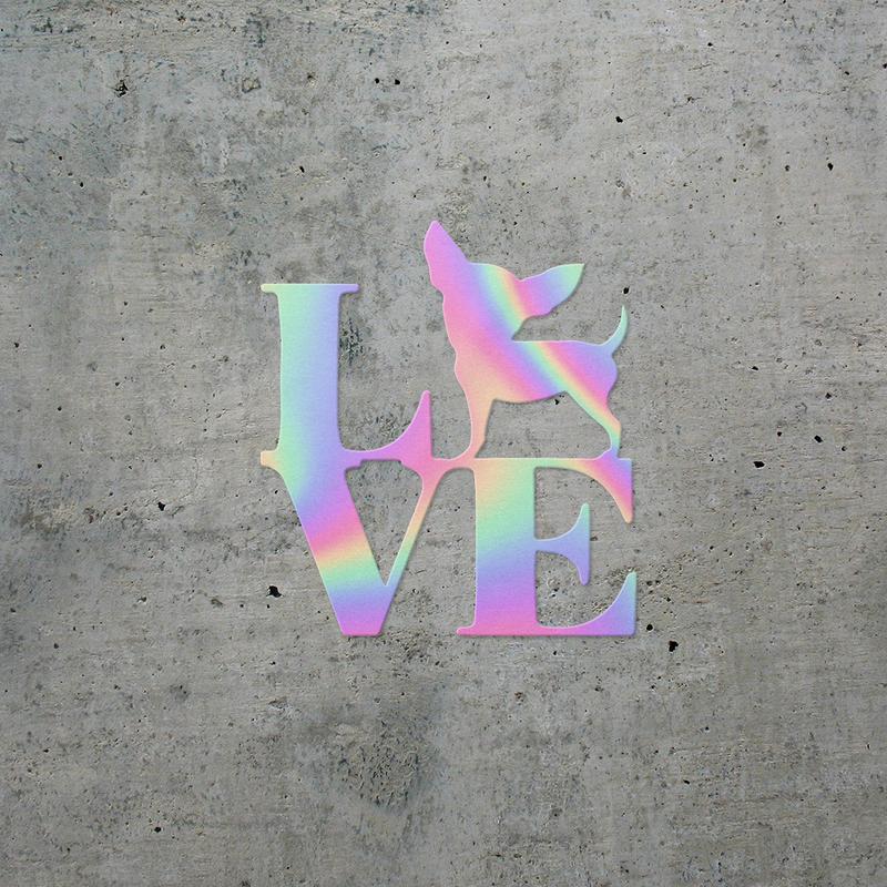 Transparent Decal Stickers Of Love Chihuahua Premium Waterproof Vinyl Decal Stickers For Laptop Phone Accessory Helmet Car Window Mug Tuber Cup Door Wall Decoration