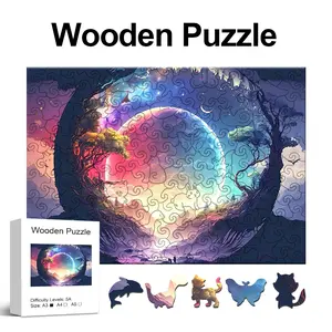 Beautiful Landscape Wooden Puzzle, High Difficulty Toy, Adult Focus Exercise, Halloween Christmas Birthday Gift, Home Decoration
