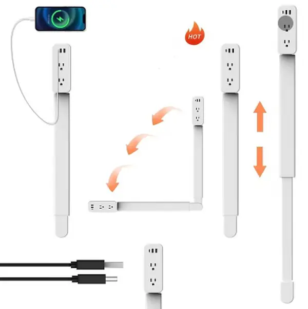 Outlet Extender - Adjustable Multi-Port Power Strip for Home & Office Use - Compact Design with Multiple Outlets - Ideal for Charging Devices