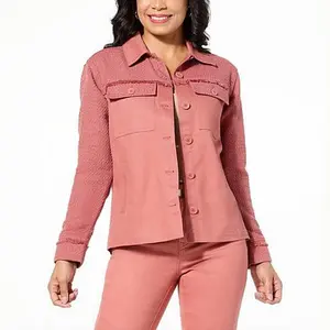 DG2 by Diane Gilman Boucle and Twill Combo Jacket