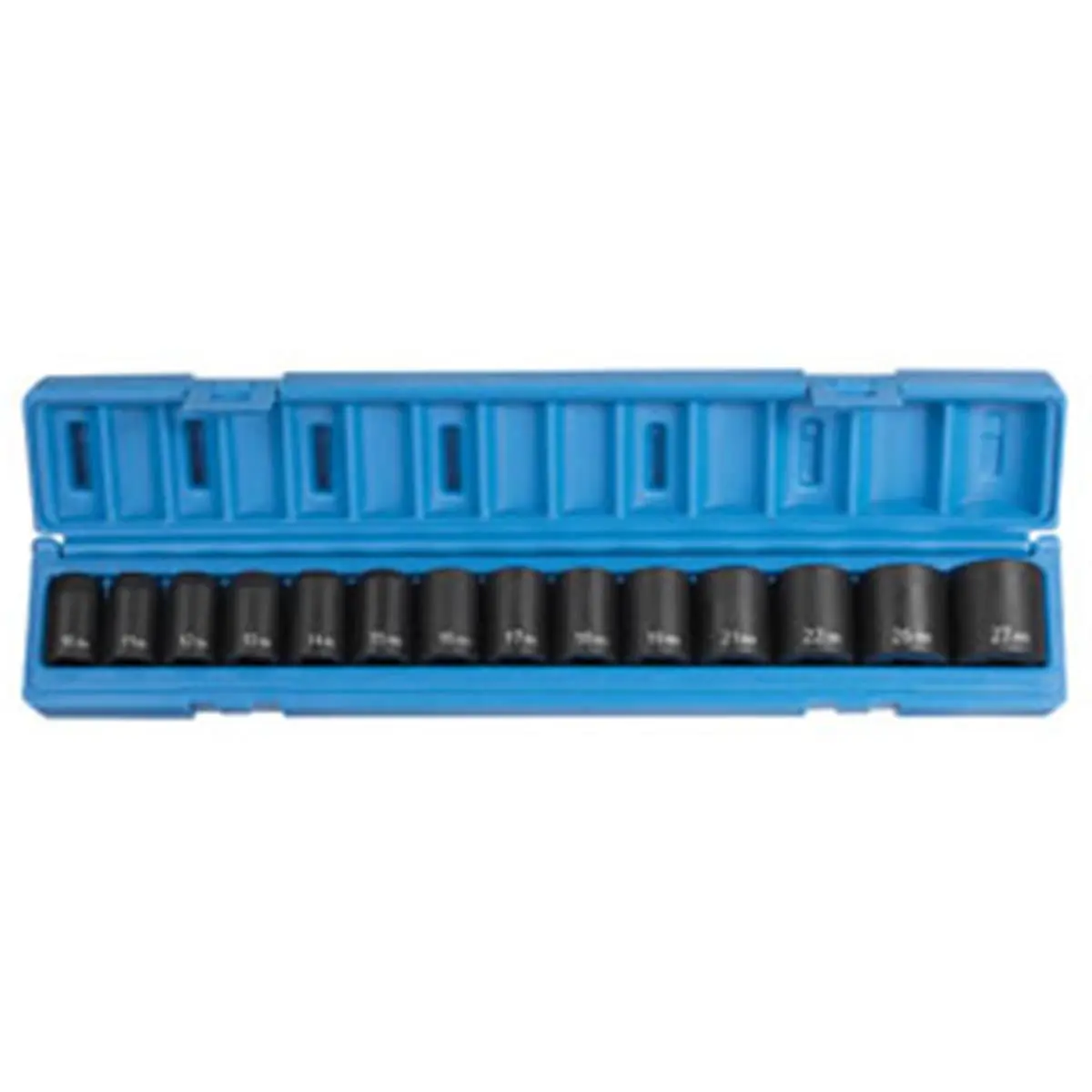 212 MAIN 14-Piece Socket Wrench Set for Use with Impact Tools, 0.5 in. Drive Standard Metric, High-Torque Chrome-Molybdenum Steel with Molded Case, Impact Sockets Set
