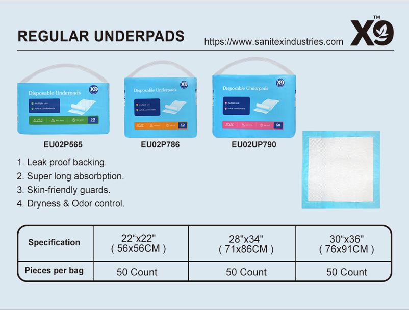X9 Disposable Underpads 50 Count Leakproof Bed Pads for Incontinence Baby Postpartum & Pets Quick Dry Soft Comfort All Size Options 22x22 28x34 30x36 - Daily