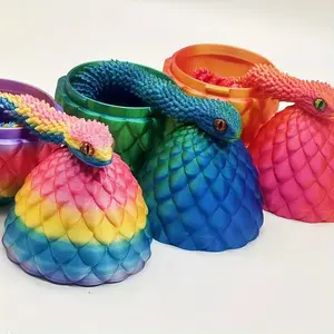 6-Piece Snake Egg Set, 3D Printed Collectible Figurines Snakes & Eggs, Home Decor Gift for Valentine's Day, Easter, New Year Celebrations, Decorative Sculptures, Sculpture Desk Decor!
