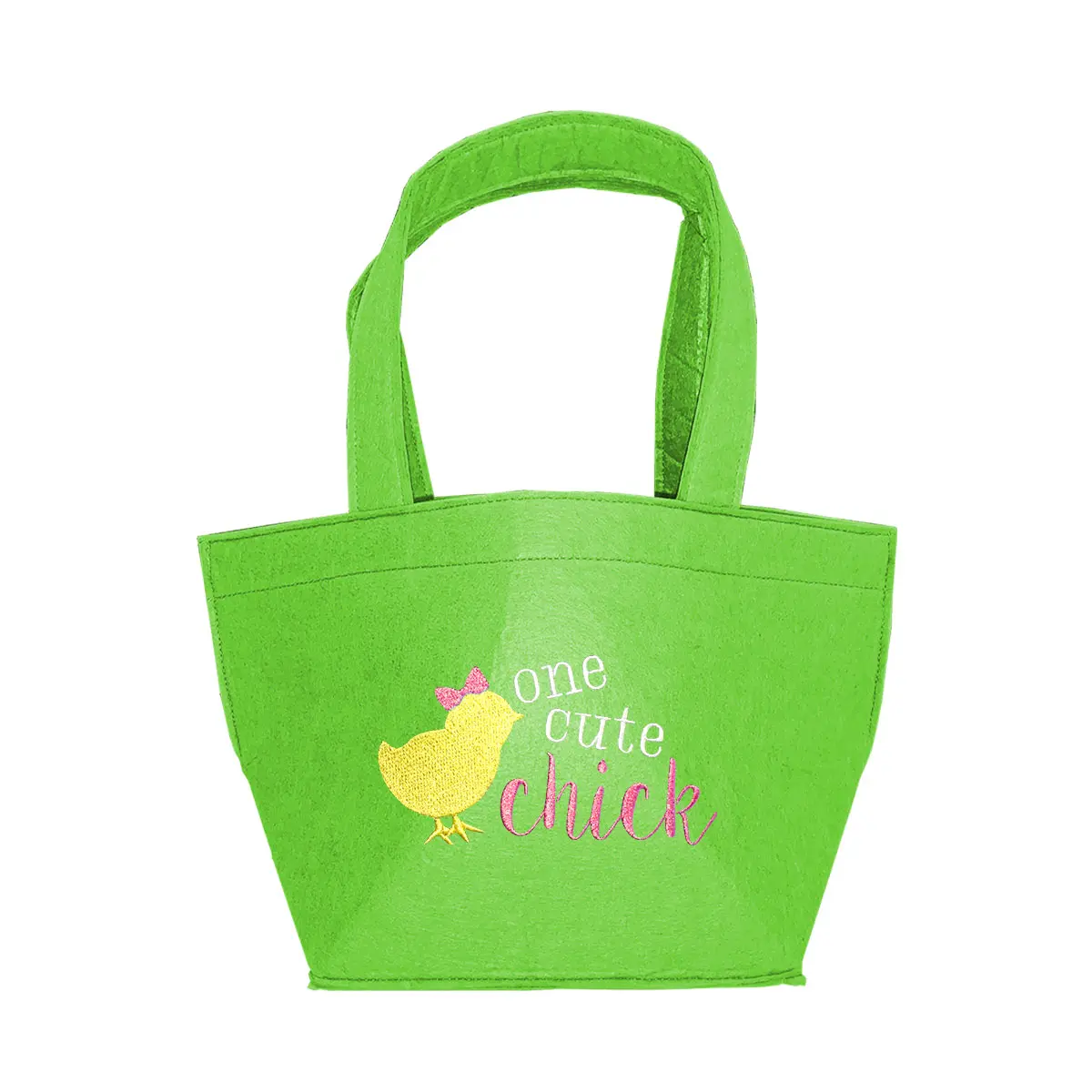 Viv&Lou One Cute Chick Embroidered Felt Easter Bucket