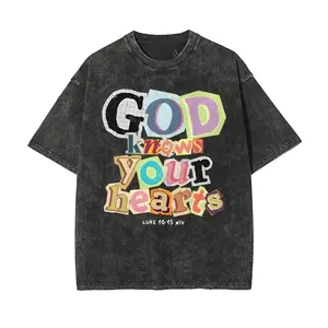 Jesus Followers God Konws Your Heart Oversize Unisex Washed T-Shirt for Women and Men's Unisex Fit Batik Oversize Streetwear Menswear  Super Soft Pre-Shrunk