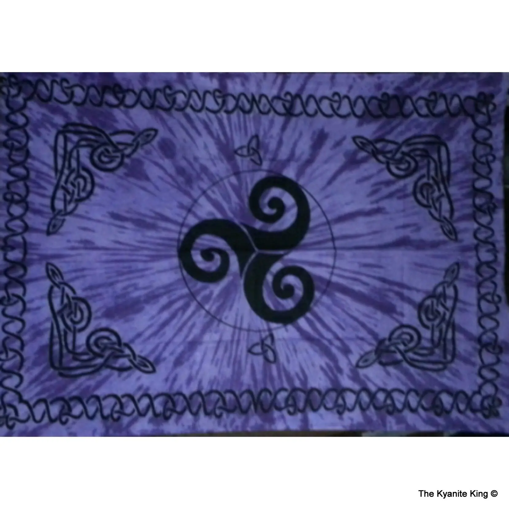 Tie Dye Celtic Trinity Spiral Tapestry -Purple