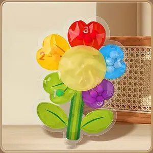New dinosaur extrusion toys, dinosaur flower hedgehog shape extrusion toys, pinch toys containing beads, children's fine motor skills toys, color classification, sensory beads pinch music