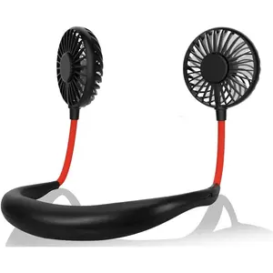 Portable  Fan, USB Rechargeable Fan with 3 Speeds Adjustable,  Fans Portable Rechargable  with LED Lights - Black