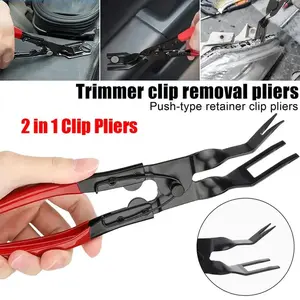 AutoTrim Clip Remover Tool 2 in 1 Push-Type Retainer Clip Pliers Fastener Removal Kit for Car Door Panel Dashboard Repair