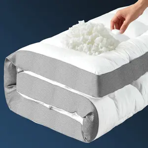 4 Inch Mattress Topper , Thick Cooling Cotton Pillow Top with 2000 GSM Shredded Memory  - Soft & Supportive for   ReliefNon-Slip Bottom