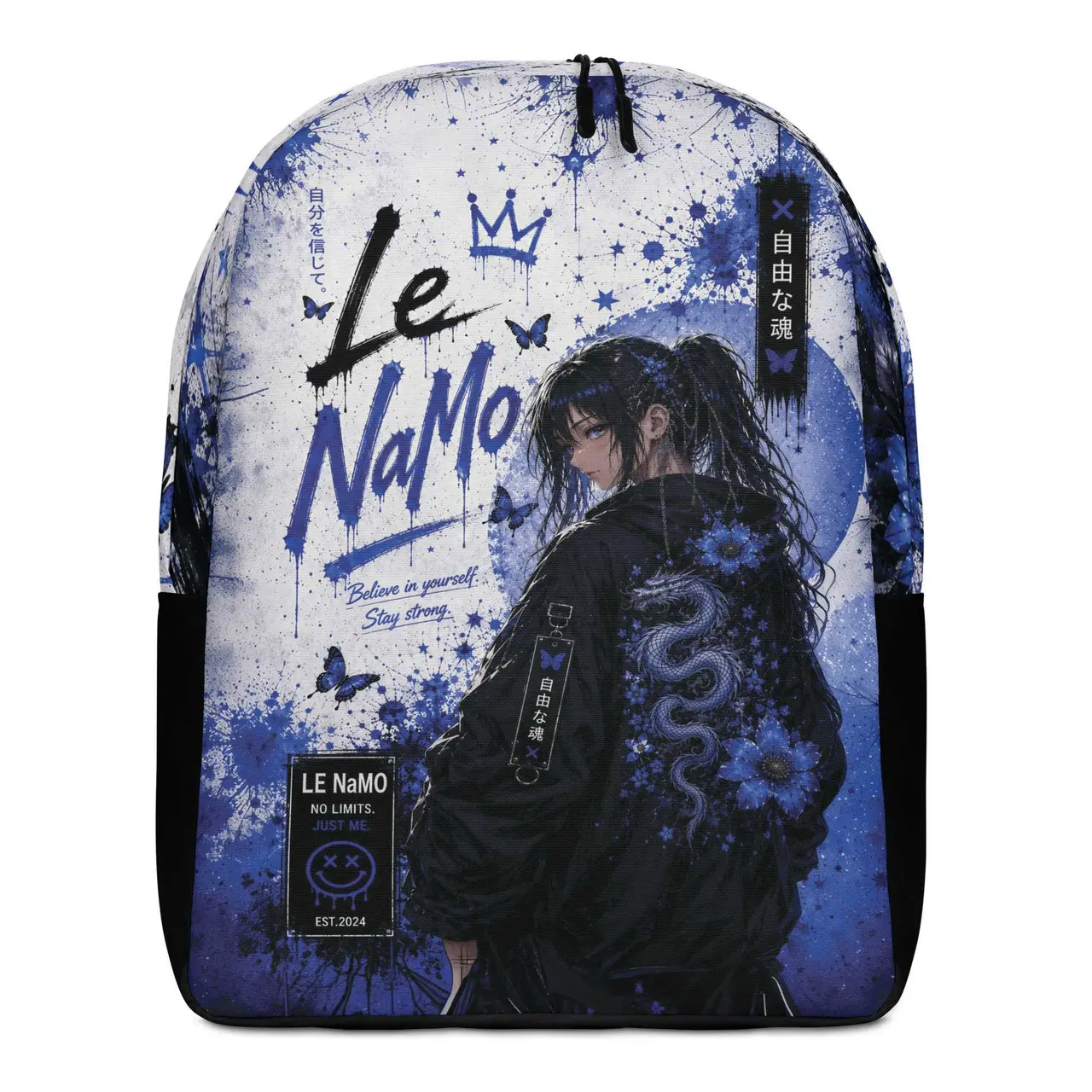 Le NaMo Blue Butterfly Courage Minimalist Backpack