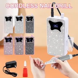 Professional Rechargeable Electric Nail Drill with High Speed and Low Noise, Portable Battery-Powered Manicure Machine Suitable for Nail Salons