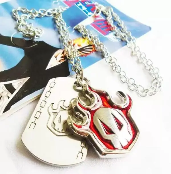 Flame Spirit Detachable Pendant Chain Necklace, Anime-Themed Gothic Cosplay Costume Necklace, Dual-Layer Fire Chain, Casual Cool Fashion Accessory for Men
