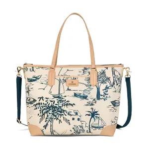 Spartina 449 Tech Tote Bag w/ Trolley Sleeve &Crossbody Strap