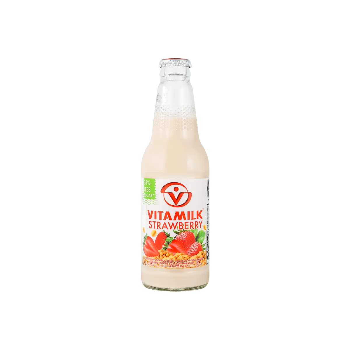 VAMINO Vitamilk Strawberry Soy Milk Drink - Thailand's Popular No.1 Dairy-Free Beverage, 300ml