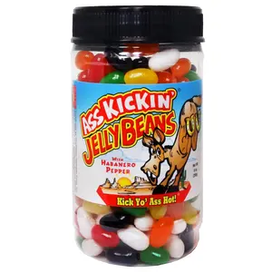ASS KICKIN\u2019 Hot and Spicy Jellybeans with Habanero Pepper - 9 Oz Resealable Jar - Great for Easter Candy or Food Challenge - Try the Gourmet Spicy Jelly Beans Candy