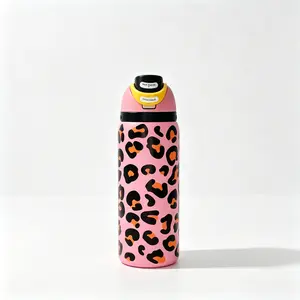 Owala 32oz Pink Leopard Print Stainless Steel Insulated Tumbler - FreeSip Technology, Leak-Proof, 24H Cold Retention, Portable Kitchenware Water Bottle, Water Bottles Bottled Drinkware Flasks