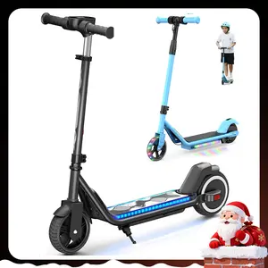 【Valentine's Day】Electric Scooter for Kids Age 6-12,  6.5 Inches Solid Tires, 150W Motor, 10MPH, 7 Miles Range, Digital Display,  Adjustable Handlebar Height, Folding Kids Electric Scooter with Dual Brakes