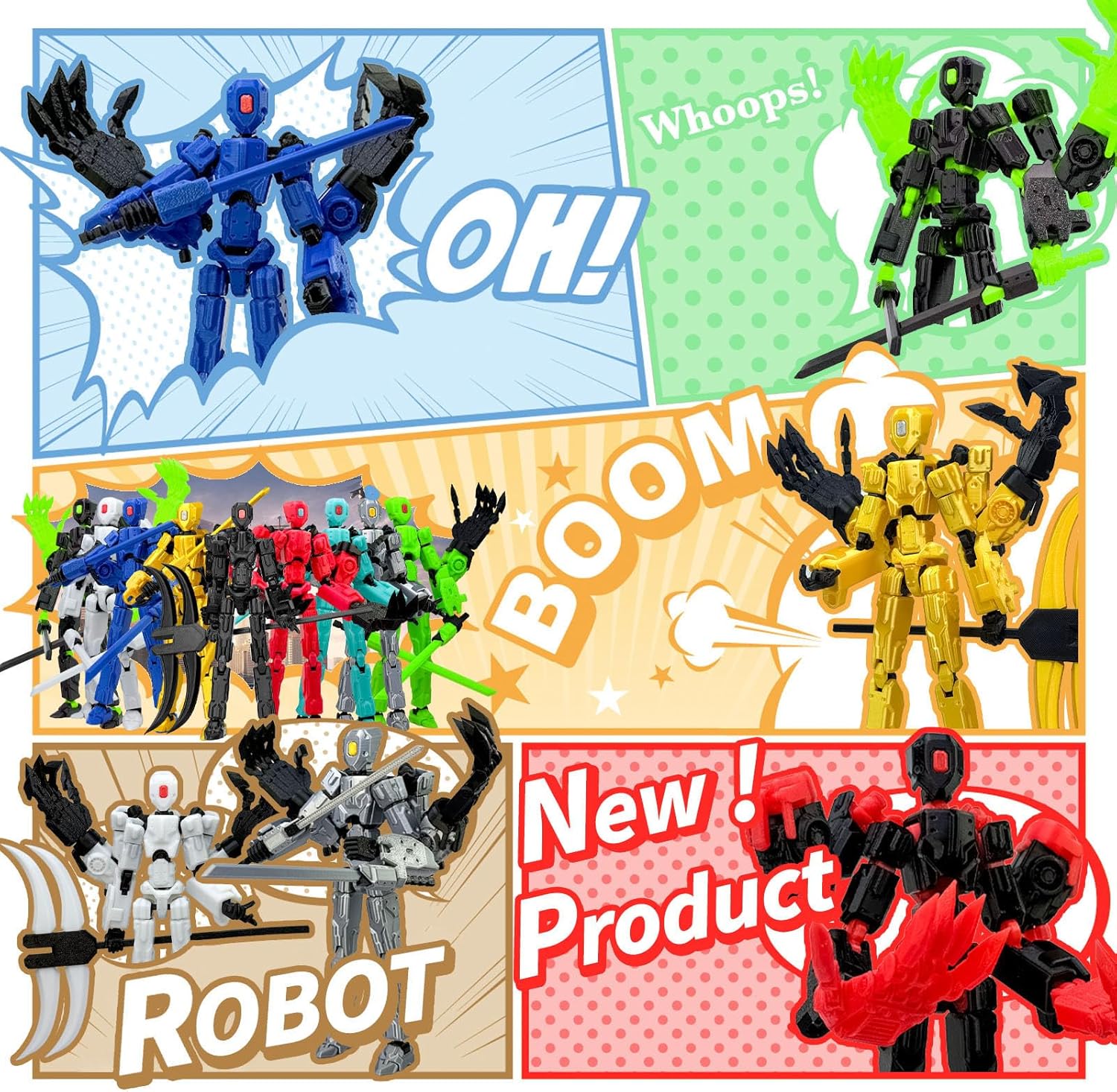 New: Tekken T13, Assembled and Ready-to-Play 3D Printed Multi-Jointed Movable Action Figure, Poseable Desktop Decor Model for Game Lovers (Complete Set of 13 Figures)