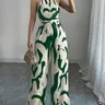 Women's All-Over Print Halter Neck Wide-Leg Jumpsuit, Sleeveless Casual Party Jumpsuit for Holiday Vacation & Daily Wear, Ladies' Spring & Summer Clothes, Printed Halter Jumpsuit