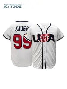 KTYSDE #99 USA Baseball Jersey for Men Women, Casual Sports Jersey Stitched Embroidered Breathable Classic Navy Sports Uniform for Baseball Fans Daily Wear & Game Day Outfit