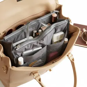 Waterproof Nylon Dual-Zip Organizer Pouch: Portable Makeup Bag & Cosmetic Storage Solution for Travel, Students, Everyday Essentials. Multi-Function Carry-All, Compact Pouch for Small Items, Wallet Insert, Toiletry Bag On-The-Go.