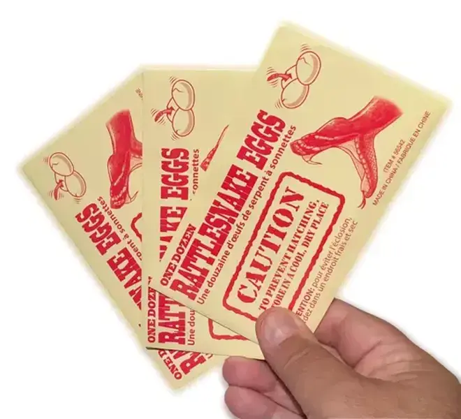 3 RATTLESNAKE EGGS JOKE Envelope Fake Snake Packs Trick Prank Gag Gift Toy Funny