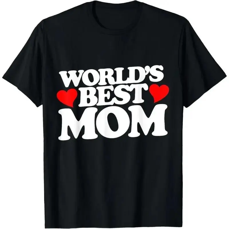 [OVER SIZE][BOLDR SHOP]100% Cotton World's Best Mom T-Shirt| Cute Heart Graphic Tee – Perfect Mother’s Day Gift Idea For Women