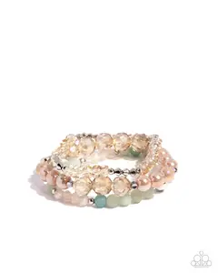 Proper Play - Blue Brown Bead Stretchy Bracelet Stack - Paparazzi