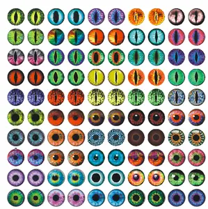 100pcs 50 pairs Dragon Eyes Cat Eye Toys  6mm 8mm 10mm 12mm Handmade Po Glass Cabochons DIY Making Accessories