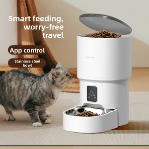 Langkes Smart Pet Feeder with Camera and App Control Automatic Cat Dog Food Dispenser Timed Feeding for Cats Dogs Double Power Supply Remote Video Call Pet Care