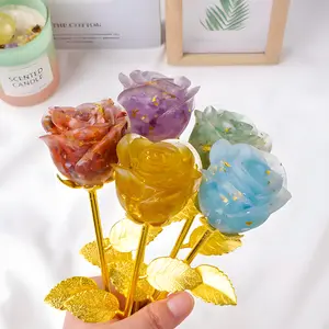 1pc Crystal Crushed Stone Drop Glue Rose Valentine's Day Romantic And Creative Handicraft Gift Ornaments Home Decoration
