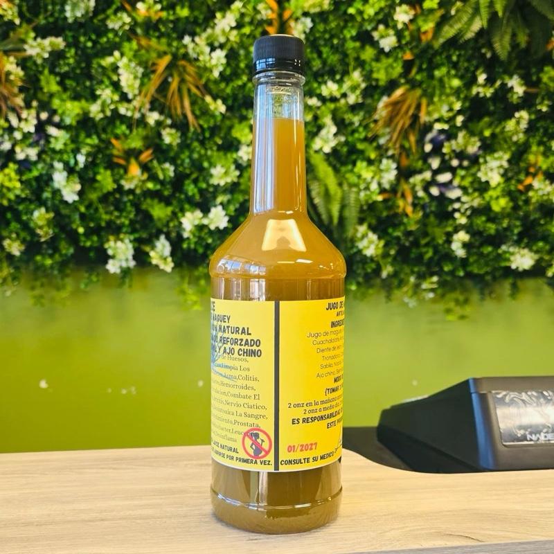Lixce Jugó de Maguey Artesanal, 100% Natural Reinforced with Sábila Nopal and Ajo Chino Strong Flavor