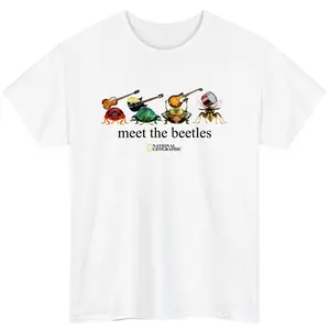 Vintage Insect Graphic T-Shirt – “Meet the Beetles” Inspired Nature Tee, Unisex Cotton Casual Shirt