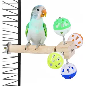 Bird Stand Perch  with Rotating Balls, Bird Toys for Parakeets, Ideal for Parakeets, Cockatiels & Lovebirds (NOT for Too Small BIRDCAGES - Avoid Unwanted Returns)(1PCS)
