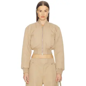 Camila Coelho Maiara Bomber Jacket in Khaki