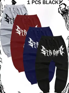 Manfinity Sport Corelite Graphic Print Drawstring Waist Casual Jogger Pants