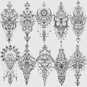 10 Lace Temporary Tattoo Stickers Waterproof Sweatproof Easy to Use Immersive Body Art for Arms Legs, Long-Lasting Realistic Designs