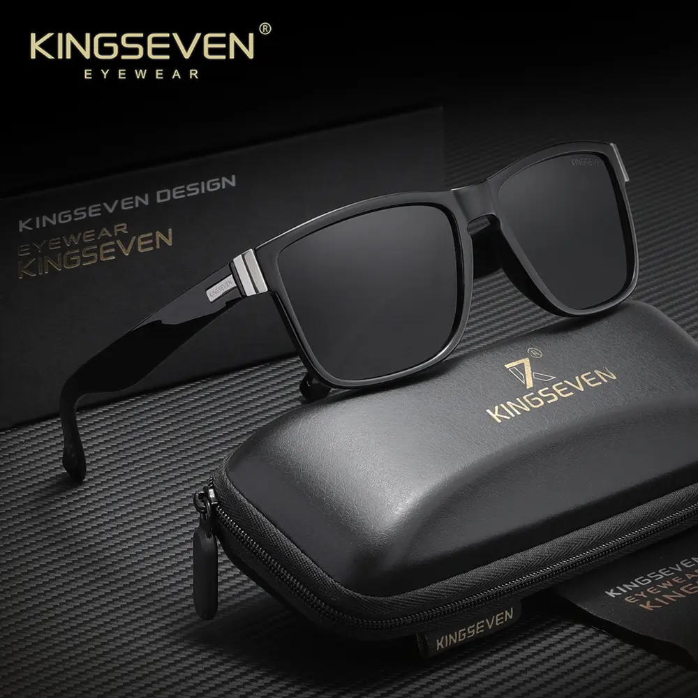 KINGSEVEN Retro Square Polarized Sunglasses Men With TR90 TAC Lenses Stylish Eyewear Great for Business and Daily Wear Perfect gift for birthdays and holidays Model 752