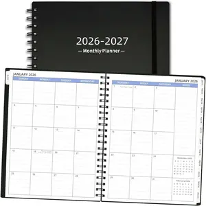 18 Months Monthly Planner 2026-2027 (Jan 2026-Jun 2027, 7.6'' x 9.6'') - Calendar Agenda Book with Tabs & Pocket, Black