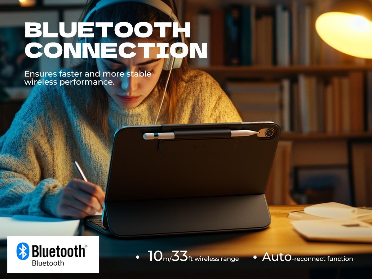 Dexnor for iPad (A16) 11th/10th Generation Case with Keyboard Ultra-Light Magnetic Detachable Folio Keyboard Cover Multi-Touch Trackpad Backlit for iPad 10th Gen 10.9" (2022)/11th Gen (2025)