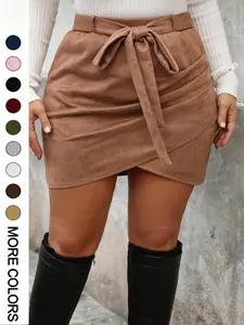 Elegant Plus Size Bodycon Skirt for Women, Fall Winter Office Date Fashion Casual Streetwear, Stylish Half-Length Dress