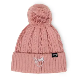 POM Cuffed Knit Beanie embroidery beanie hat fashion accessory hats for her premium quality design